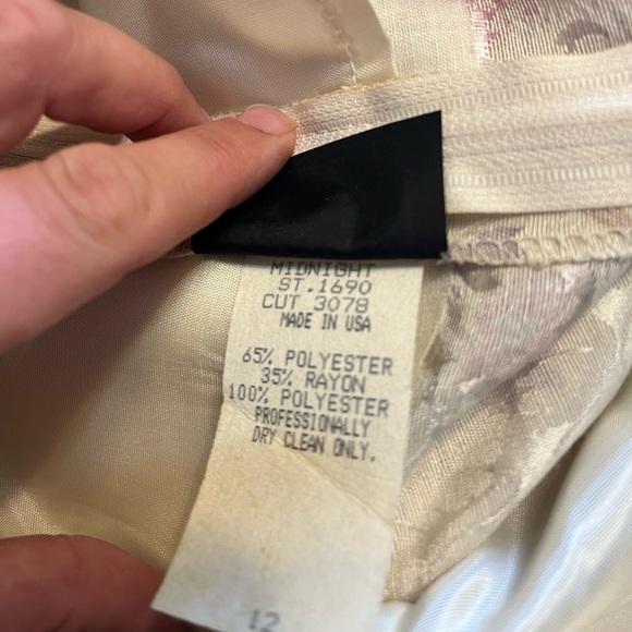 Gorgeous Vintage Floral Cream Tapestry Rayon Blend Dress 80s 90s Size 12 - Picture 3 of 8